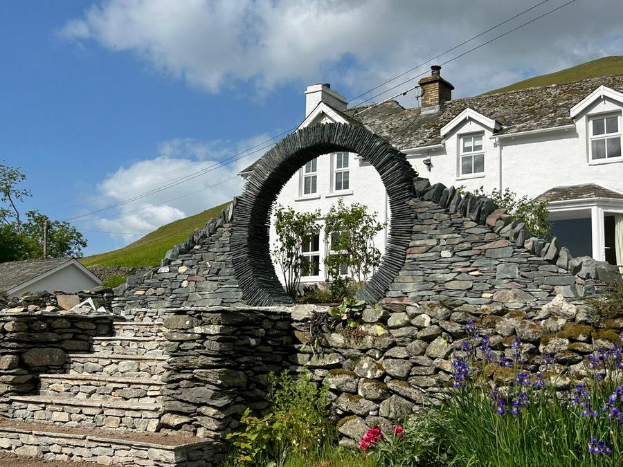 Lakeland slate steps and moongate