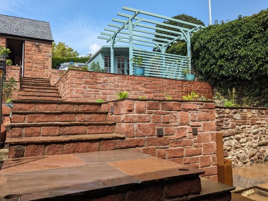 Lazonby Sandstone steps and walls