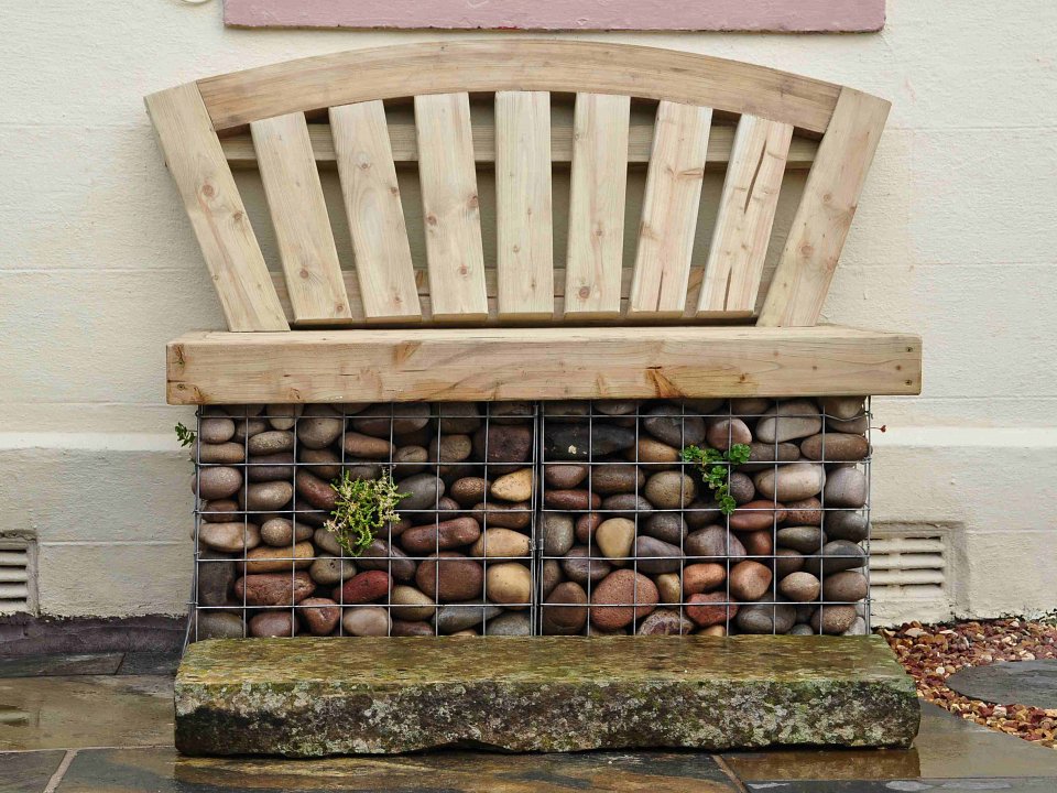 Gabion basket seat, Carlisle