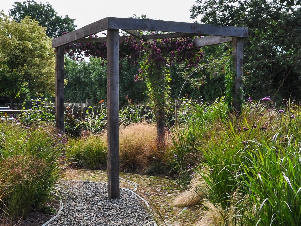 Green oak pergola, Cumbria