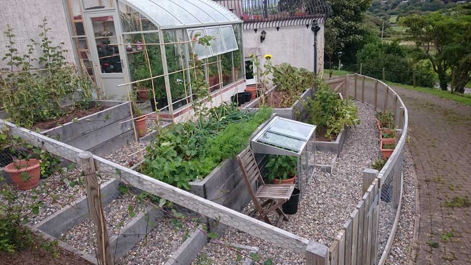 Greenhouse base and veg garden, St Bees