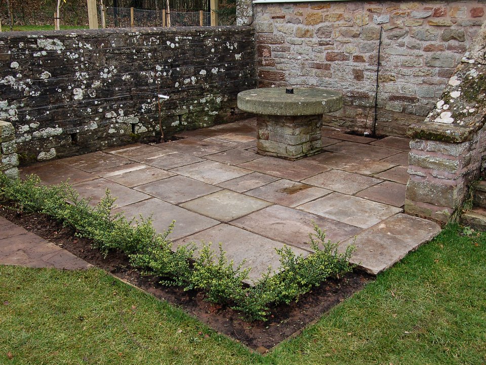 Reclaimed sandstone patio